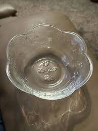 Vintage Clear Glass Bowl W Pressed