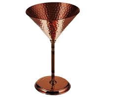 copper hammered martini glass