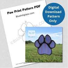 Paw Print Stained Glass Pattern Stained