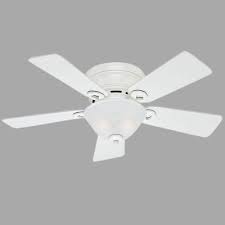 Hunter Conroy 42 In Indoor White Low Profile Ceiling Fan With Light Kit 51022 The Home Depot
