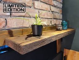 Reclaimed Oak Wood Wall Shelf 20 Cm