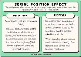 serial position effect 10 exles
