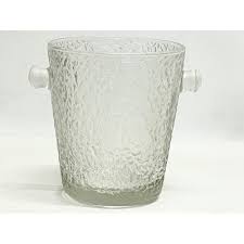 A Vintage Frosted Glass Ice Bucket