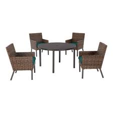 Taupe Wicker Outdoor Patio Dining Set