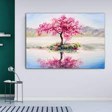 Cherry Blossom Sakura Tree On The Lake