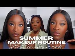 clean summer makeup routine for dark