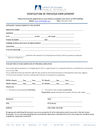Free Previous Employment Verification Form Templates At