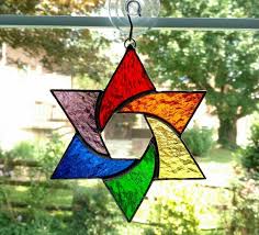Rainbow Stained Glass Star Suncatcher