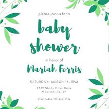 Baby Shower Invitation Templates Green Wreath Baby Shower Invitation