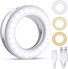 Amazon Com Upgraded New Version Selfie Ring Light 3 Lighting Modes Rechargeable Clip On Selfie Fill Light Adjustable Brightness Phone Camera Circle Light For Iphone 12 12 Pro X Xsmax 11 Android Ipad Laptop