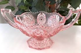 Vintage Pink Carnival Glass Pinwheel