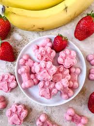 frozen strawberry banana dog treats