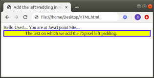 how to add padding in html javatpoint
