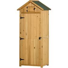 outsunny wooden garden storage shed