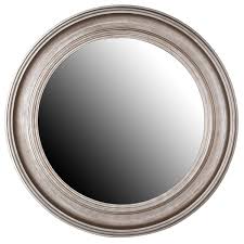 Round Distressed Silver Mirror