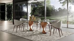 Contemporary Glass And Walnut Dining Table