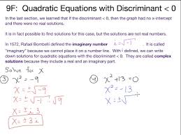 9f Quadratic Equations With