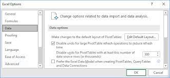 set default pivottable layout options