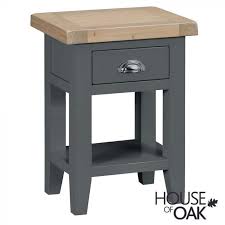 Florence Oak Side Table Charcoal