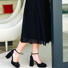 Pantofi dama negri din material textil cu toc Oneka - Kalapod