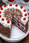 black forest cake with cherries