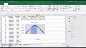 Creating Normal Curve Bell Shape Curve In Excel 2016 Office 365 With Shaded Area