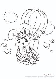 an easter bunny in a hot air balloon