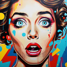 Colorful Pop Art Painting Of A Woman