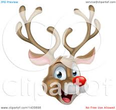 Rudolph the red nose reindeer. Clipart Of A Happy Rudolph Red Nosed Reindeer Face Royalty Free Vector Illustration By Atstockillustration 1409898