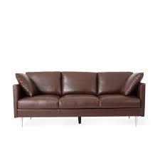 syosset modern faux leather 3 seater