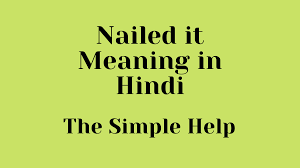 nailed it meaning in hindi nailed it