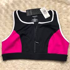 Torrid Size 0 Pink And Black Zip Up Sportsbra Nwt Nwt