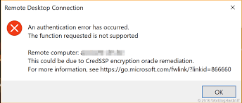 Quick Assist Credssp Encryption Oracle Remediation Error Working