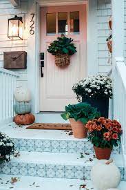 Below are 10 best pictures collection of front door steps ideas photo in high resolution. Fall Front Porch And Tile Front Steps Nesting With Grace