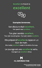 how to say excellent in french