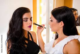professional female makeup artist at