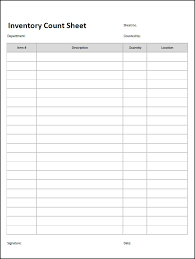 inventory count sheet template double