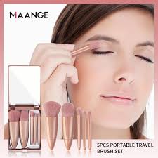 maange 5pcs makeup brushes with mirror