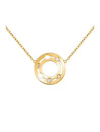 pulse yellow gold and diamonds necklace