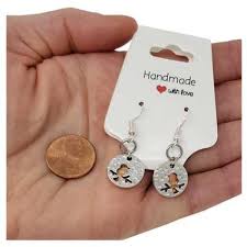 bird copper mini penny earrings the
