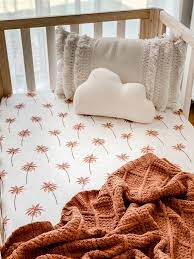 Baby Cot Crib Fitted Sheet Palm Trees