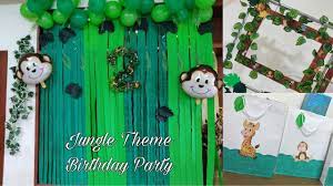 jungle theme birthday decoration at