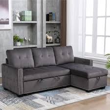 Reversible Sectional Sleeper Sofa With