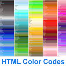 html color codes and names