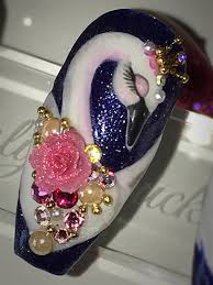 swan nail art by jacques nails99