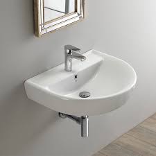 round white ceramic wall mounted sink
