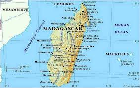 It includes country boundaries, major cities, major mountains in shaded relief, ocean depth in blue color gradient, along with many other features. Madagascar Map Madagascar
