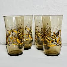 Libbey Glassware Golden Wheat Retro