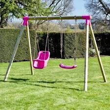 Playing Red Four Seater Swing For