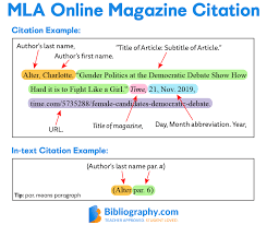 mla magazine citation format with